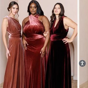 Revelry Micah convertible velvet dress size XS, color dusty rose.